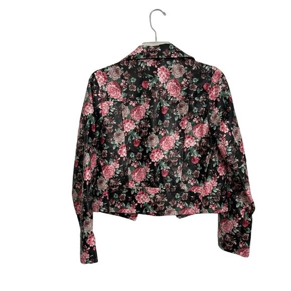 ModCloth Floral Vegan Leather Moto Jacket – Faux Leather – Size S- Rock Girly - Picture 2 of 6
